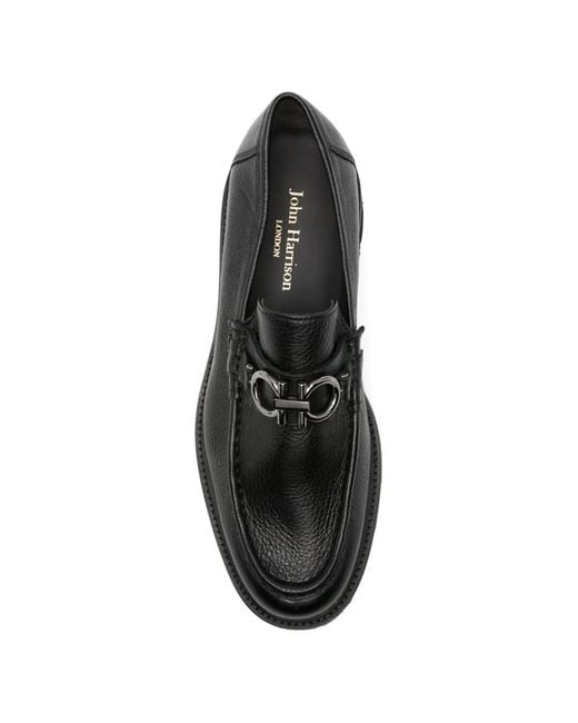 JOHN HARRISON Black Lug-Sole Loafers for men