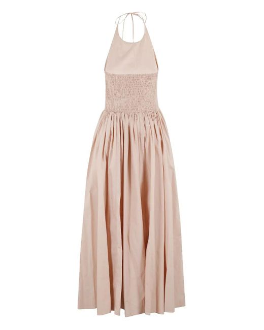 Isabelle Blanche Pink Cotton Midi Dress