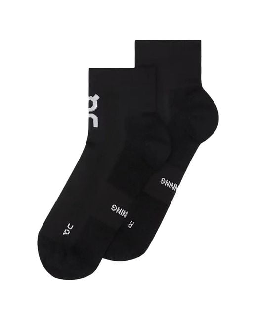 On Shoes Black Core Run Mid Socks for men