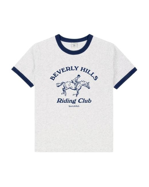 Sporty & Rich White Graphic Ringer T-Shirt