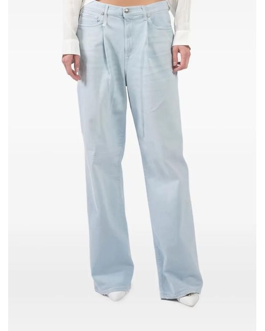 R13 Blue Pleated-Front Jeans