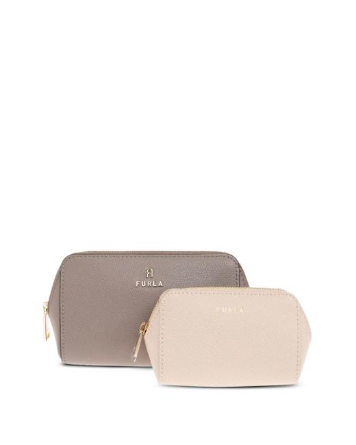 Furla レザーコスメポーチ Gray