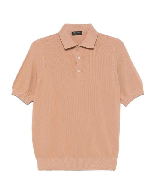 Dell'Oglio White Knitted Polo Shirt for men
