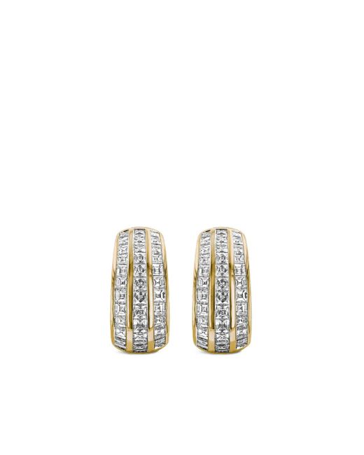 Pendientes Manhattan en oro amarillo de 18 ct con diamantes Pragnell de color White