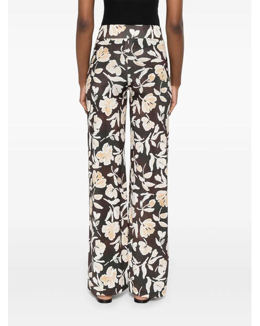 Patrizia Pepe White Floral-Print Palazzo Pants