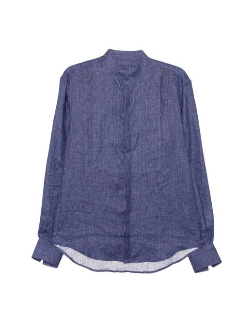 BOURRIENNE Blue Nocturne Linen Shirt for men