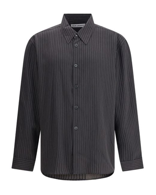 Camicia Beyond A Righe di Our Legacy in Blue da Uomo
