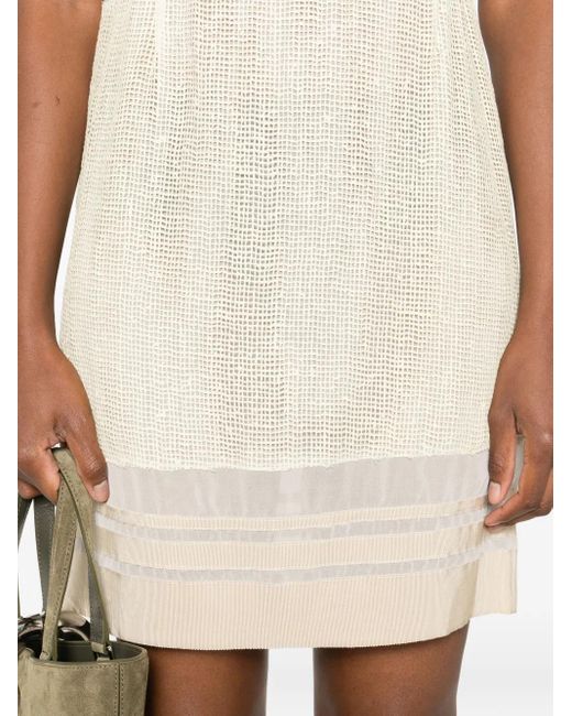 Robe Courte À Empiècements En Mesh Gemy Maalouf en coloris White