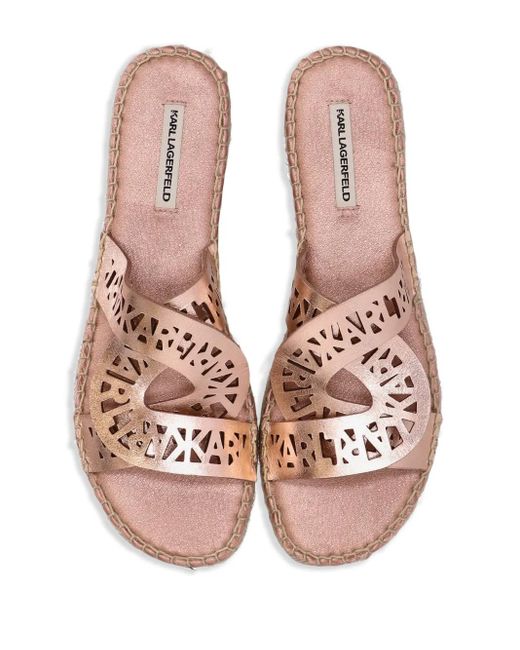 Karl Lagerfeld Pink Souk Interlok Loop Espadrille Slides