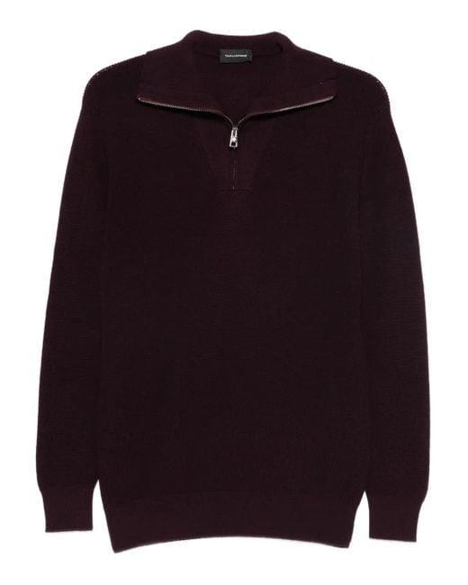 Tagliatore Pullover Mit Reißverschluss in Blue für Herren