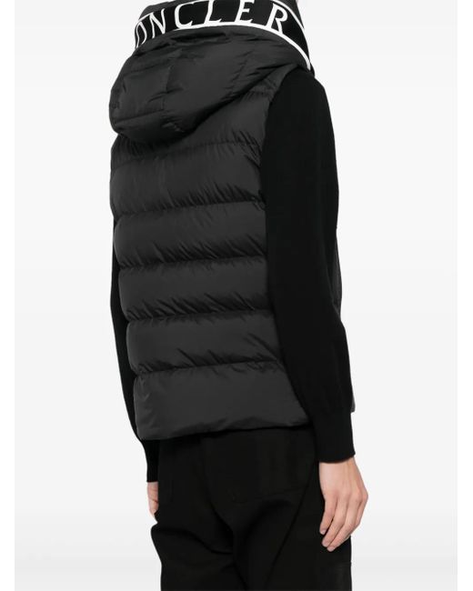 Moncler Black Cardamine Hooded Gilet for men