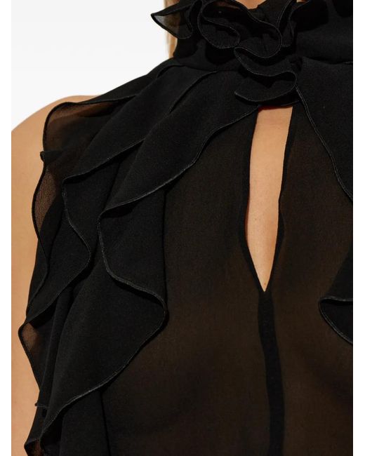 McQueen Black Ruffled Top
