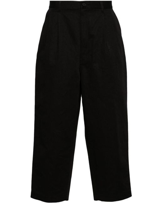 Comme des Garçons Black Pleat-detail Cropped Trousers for men