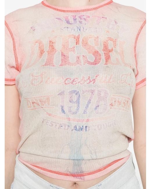 DIESEL Pink Cotton T-Shirt