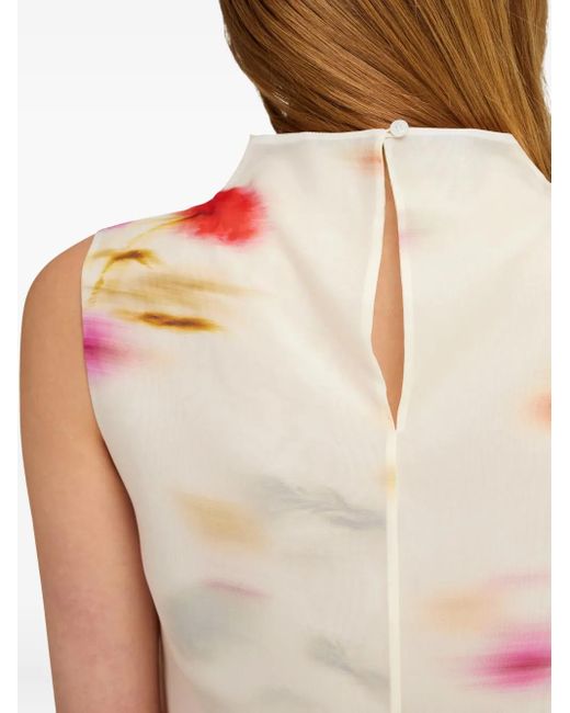Ferragamo Multicolor Blossom-Print Mini Dress