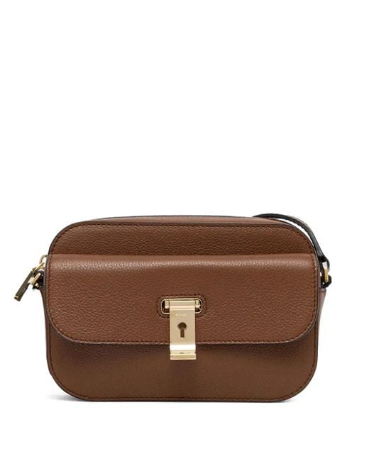 Bally Lock Me ショルダーバッグ S Brown