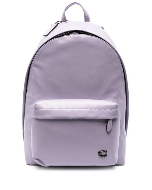 COACH Purple Hall Leather Backpack for men