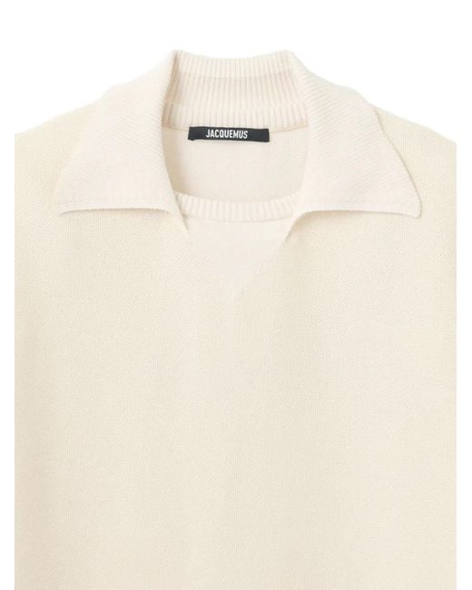 Jacquemus White "Le Polo Maille J" Polo Shirt for men