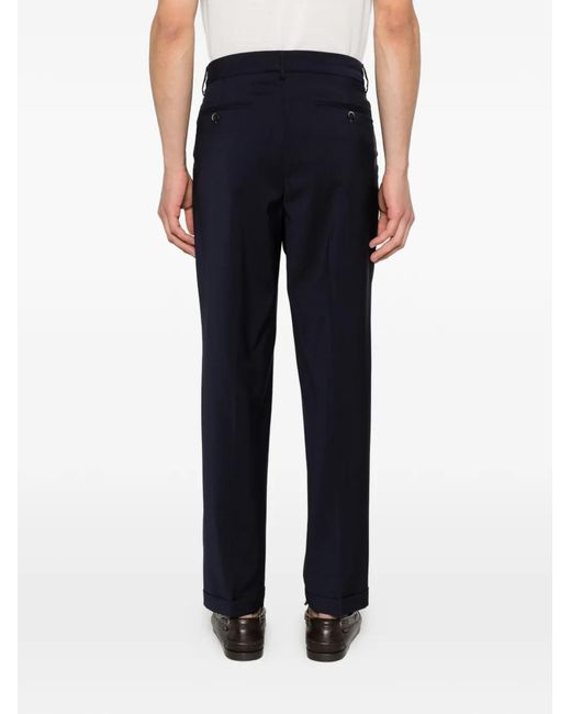 Barena Blue Drapier Pleated Trousers for men