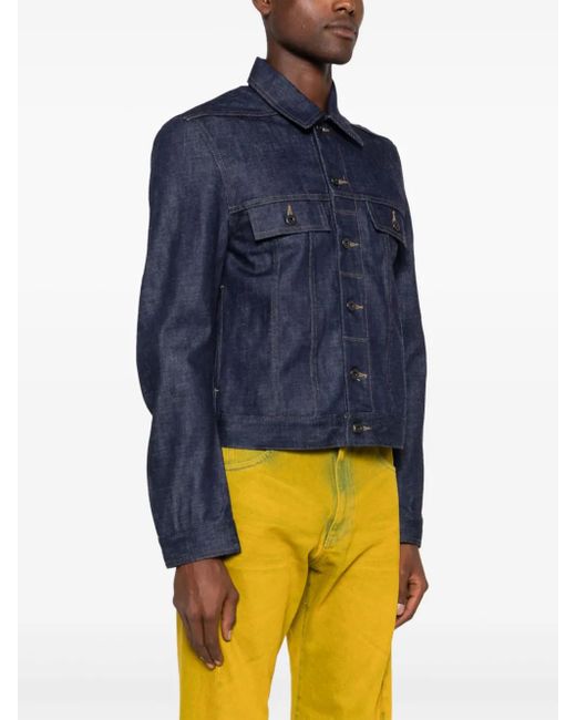 Rick Owens Blue Classic Denim Button-Front Jacket for men