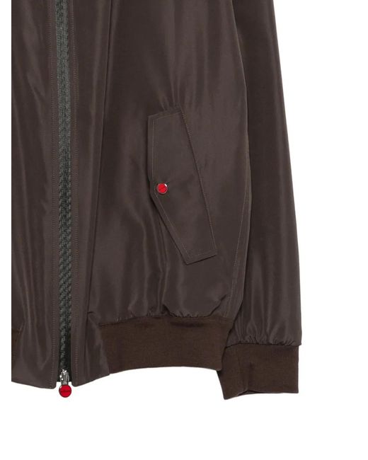 Kiton Brown Zip-Fastening Bomber Jacket for men
