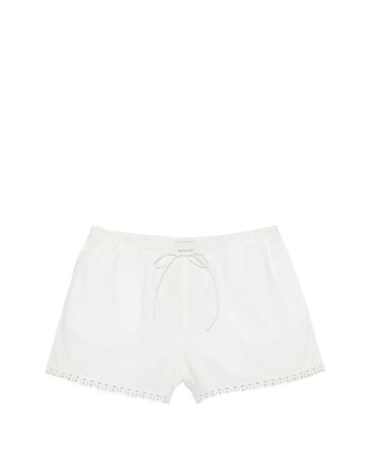Posse White Short Veda Bordé De Dentelle