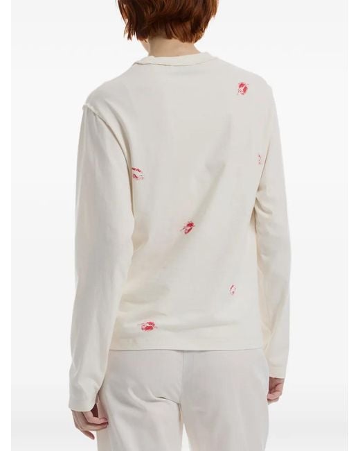 Carne Bollente Gray Cum Again? Slogan-Print Long-Sleeve T-Shirt