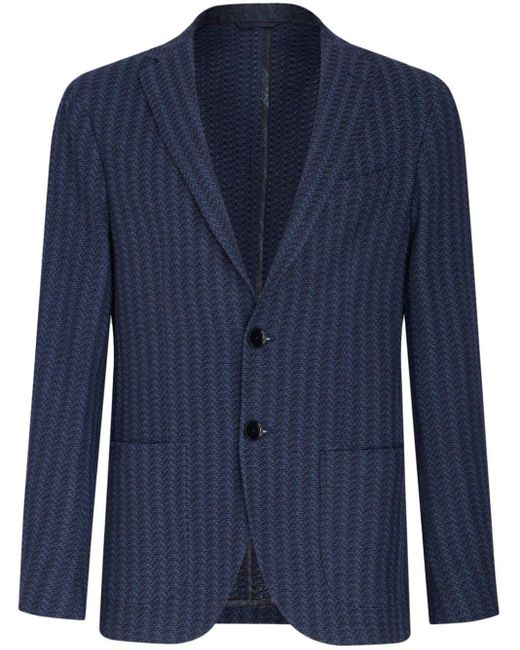 Etro Blue Striped Cotton Blazer for men