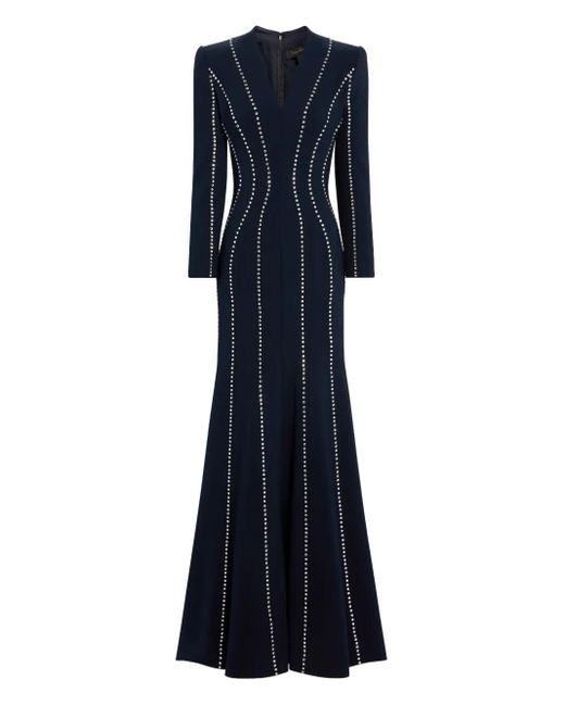 Jenny Packham Blue Victoire Abendkleid Mit V-Ausschnitt