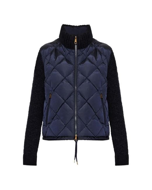 Moncler Blue Quilted Panelled Jacket