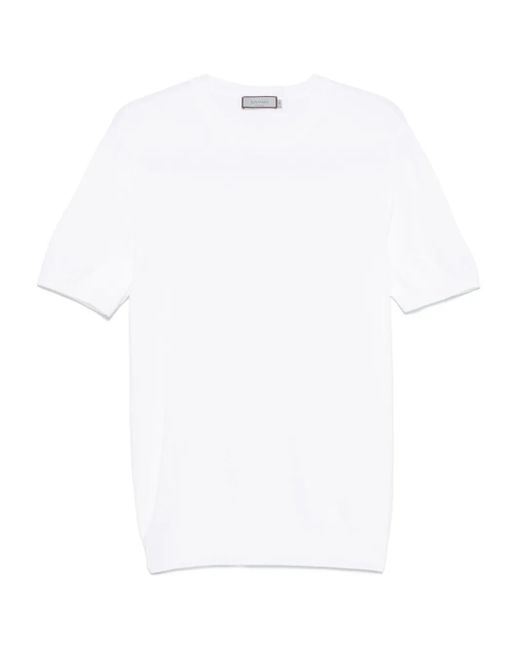 メンズ Canali ファインニット Tシャツ White