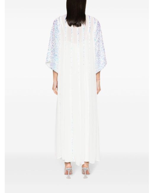 Baruni White Jasmine Sequinned Maxi Dress