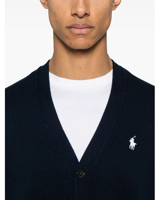 Polo Ralph Lauren Blue Polo Pony-Embroidered Cardigan for men