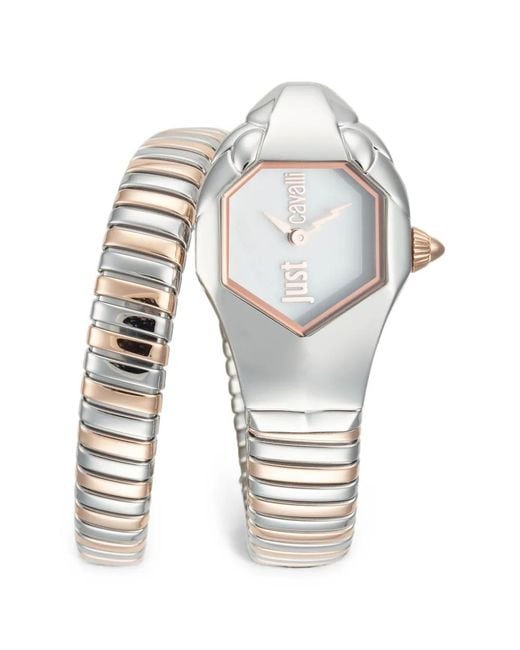 Just Cavalli White Signature Snake 22Mm Watch