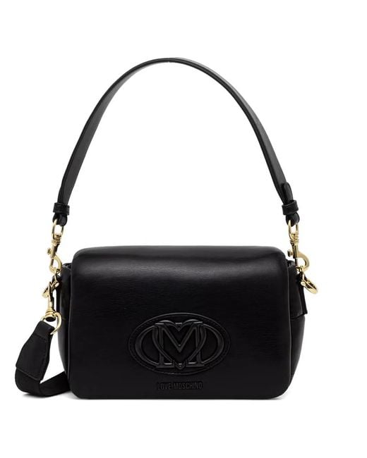 Love Moschino Black Logo-Plaque Crossbody Bag