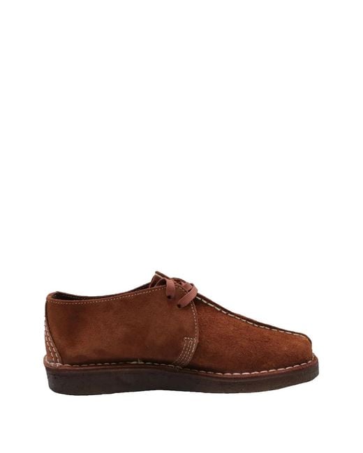 Clarks Brown Desert Trek Suede Shoes for men