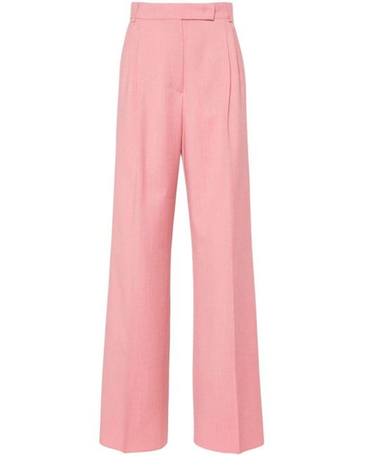 Max Mara Pink Durante Straight-leg Tailored Trousers