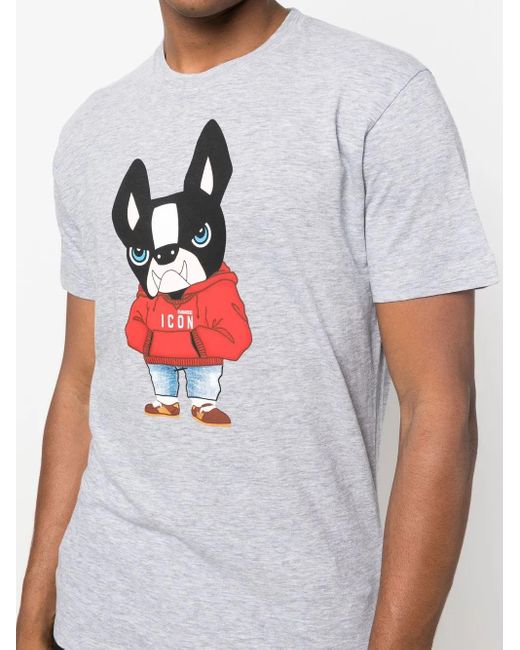 DSquared² Gray Cartoon Short-Sleeve T-Shirt for men