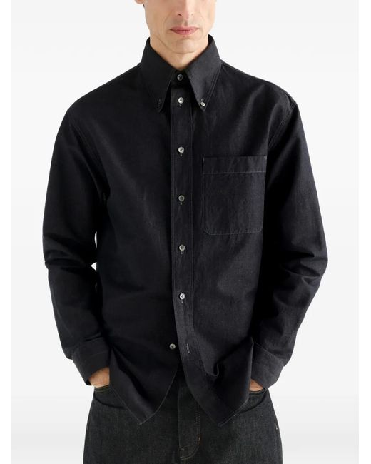 Lemaire Blue Button-Down Shirt for men