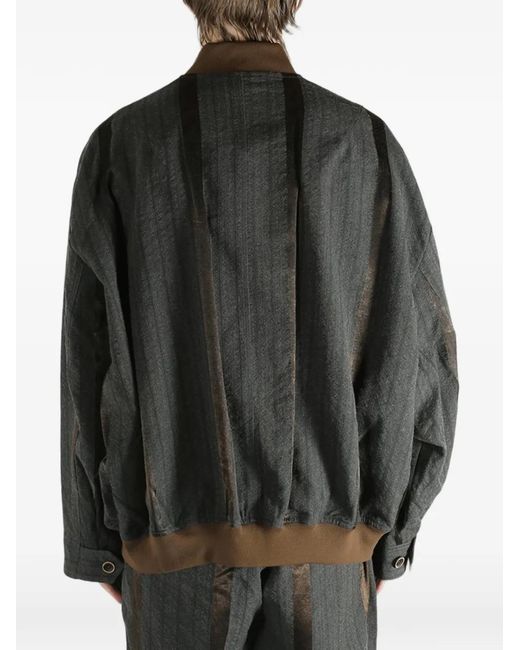 Uma Wang Green Jovan Striped Jacket for men