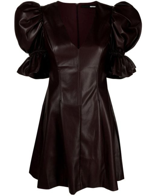 Robe courte évasée à manches bouffantes ROTATE BIRGER CHRISTENSEN en coloris Black