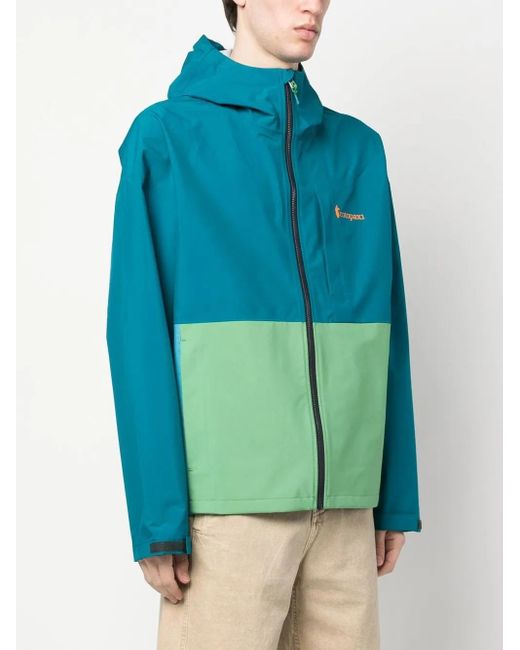 COTOPAXI Blue Colour-Block Zip-Up Hooded Jacket for men