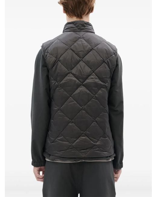 Hiking Patrol Black Quilted Diamond-Pattern Gilet for men