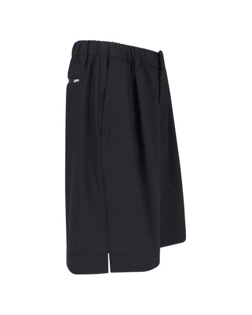 Laminar Black Elasticated Wool Blend Shorts for men