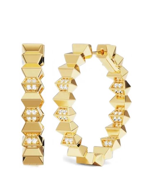 Apm Monaco Metallic Up And Down Hoop Earrings