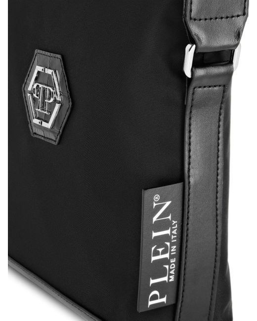 Philipp Plein Black Logo-plaque Messenger Bag for men