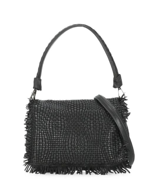 Reptile's House Black Anfora Braided Shoulder Bag