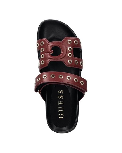 Guess White Fashie Eyelet-Detail Sandals