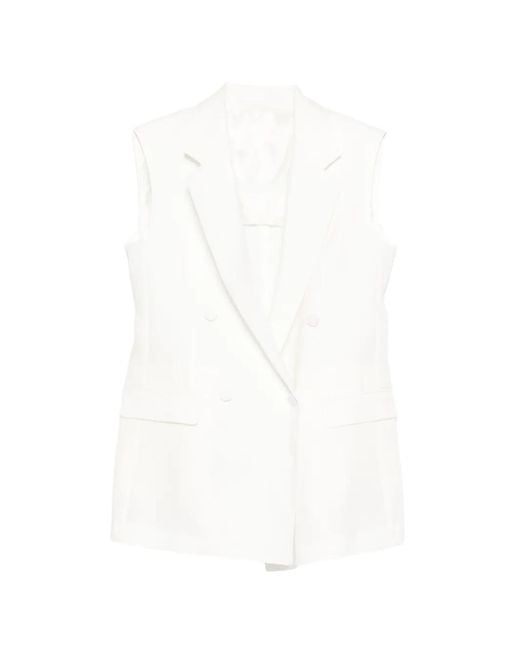 Tagliatore White Bernice Double-Breasted Blazer