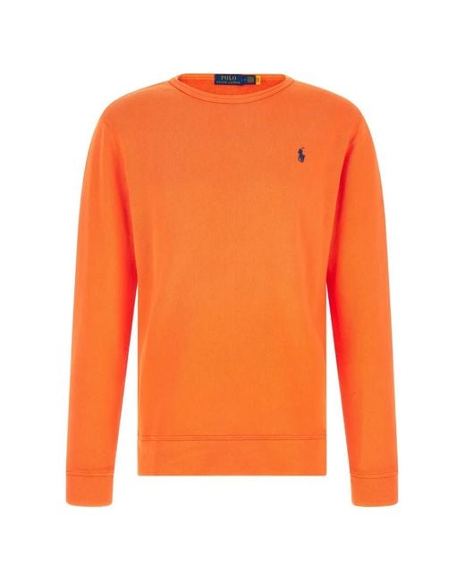 Polo Ralph Lauren Orange Polo Loopback Logo-Embroidered Sweater for men